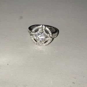 Sterling silver and diamonique ring